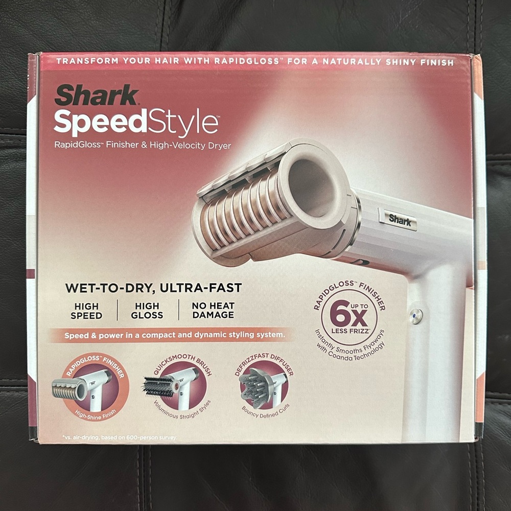 Shark SpeedStyle RapidGloss Finisher and High-Velocity Hair Dryer /Curly Hair